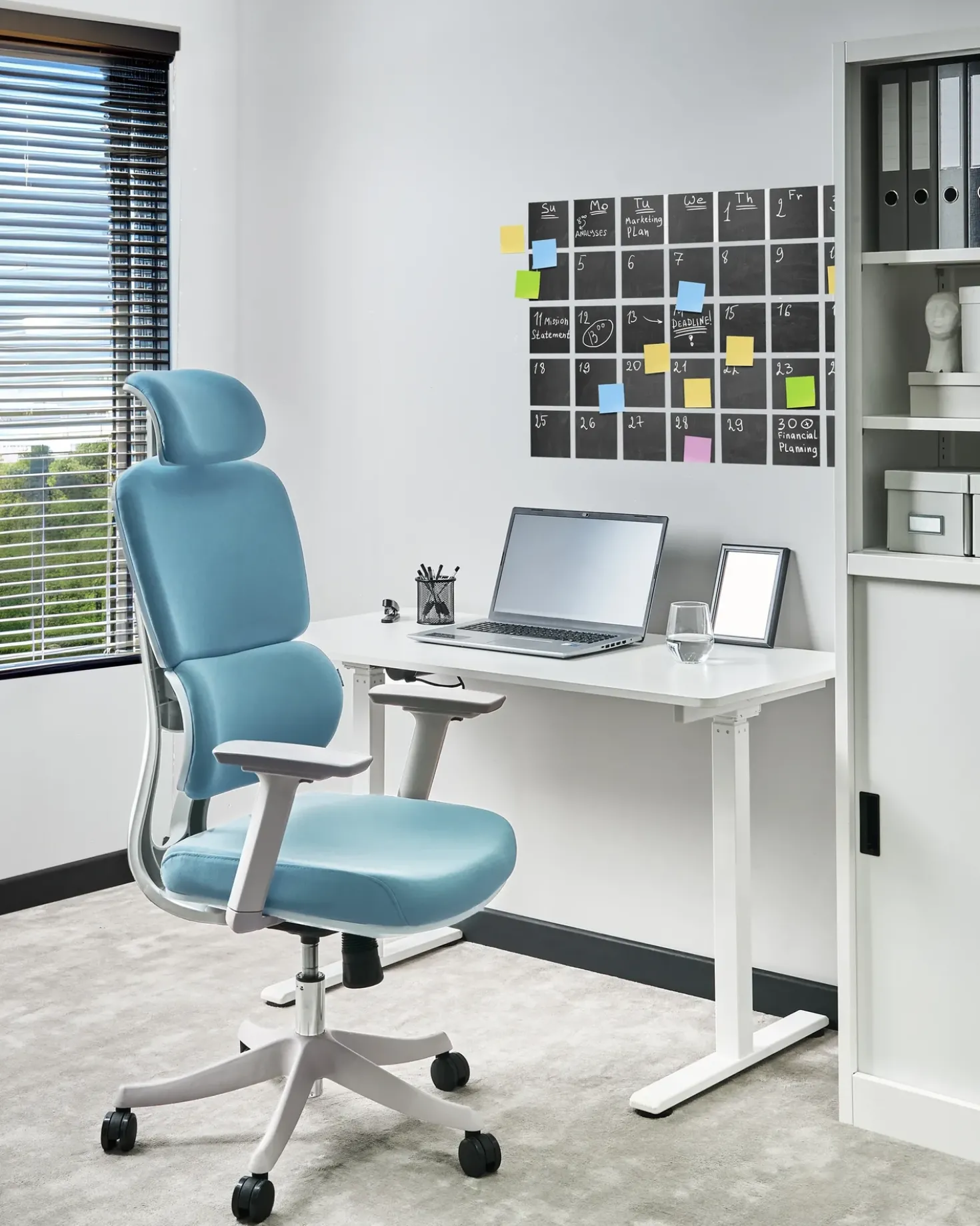 Sedia da ufficio VISCOUNT Tessuto Blu