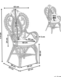 Sedia Peacock CARRARA Rattan Naturale