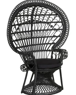 Sedia Peacock EMMANUELLE Rattan Nero
