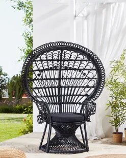 Sedia Peacock EMMANUELLE Rattan Nero