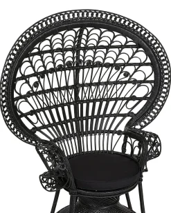 Sedia Peacock EMMANUELLE Rattan Nero