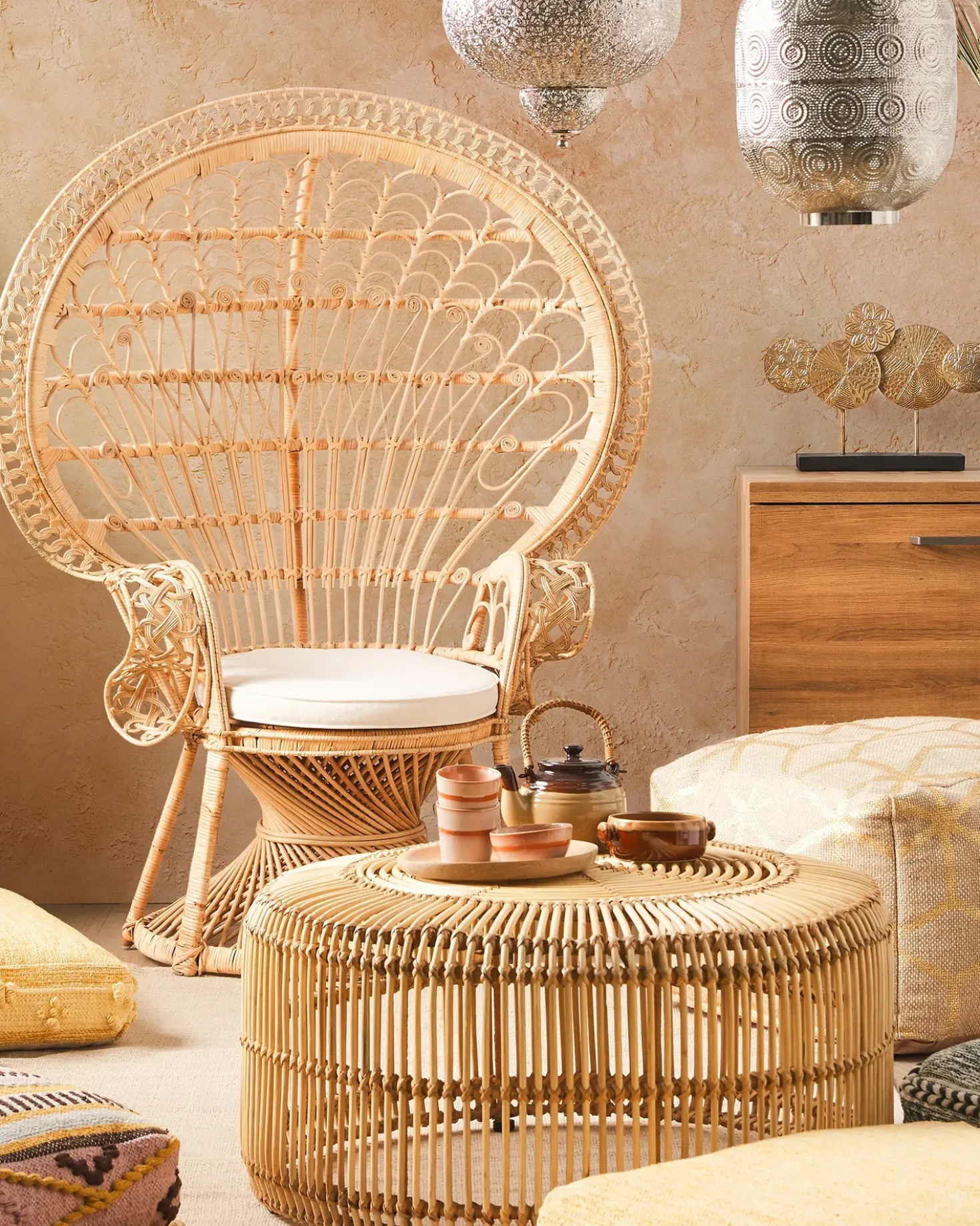 Sedia Peacock EMMANUELLE Rattan Naturale