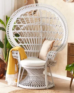 Sedia Peacock EMMANUELLE Rattan Bianco