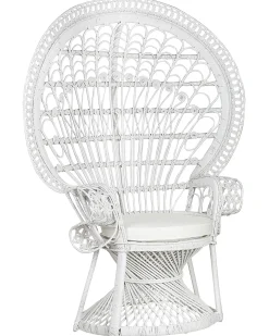 Sedia Peacock EMMANUELLE Rattan Bianco