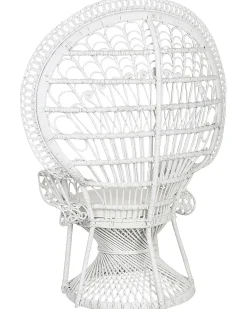 Sedia Peacock EMMANUELLE Rattan Bianco