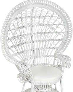 Sedia Peacock EMMANUELLE Rattan Bianco