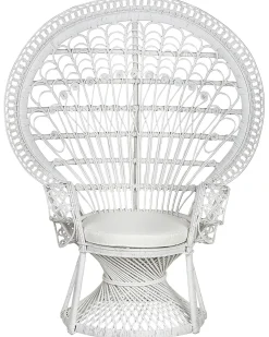 Sedia Peacock EMMANUELLE Rattan Bianco