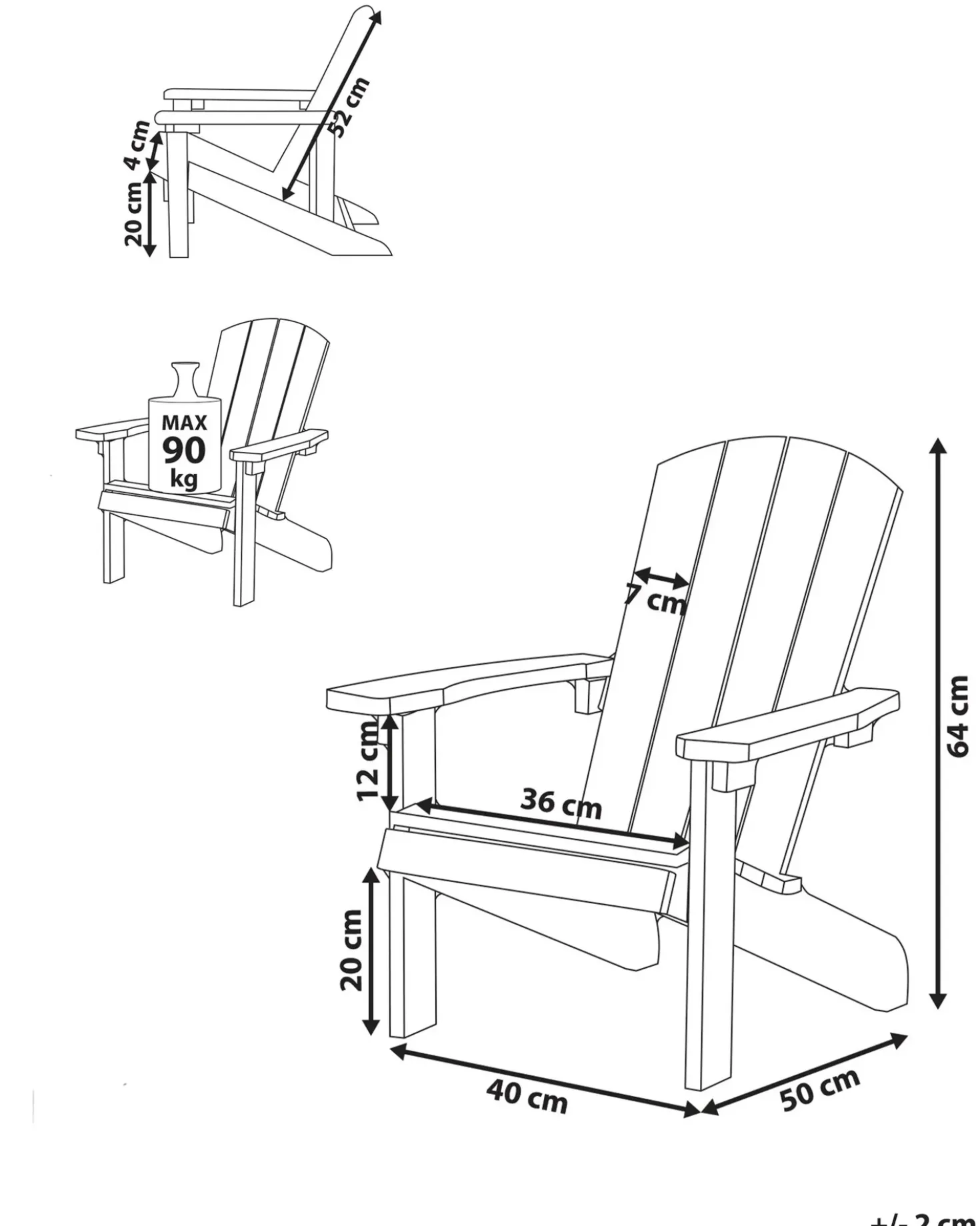 Sedia per Bambini ADIRONDACK Rosa pastello
