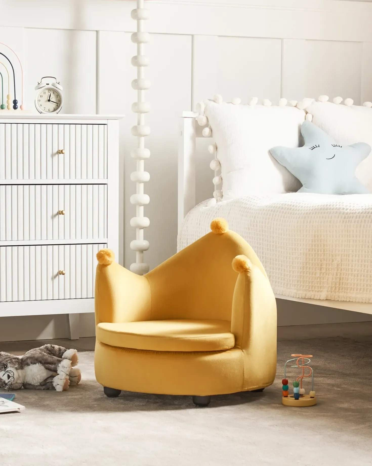 Sedia per Bambini Corona VEGA Velluto Giallo