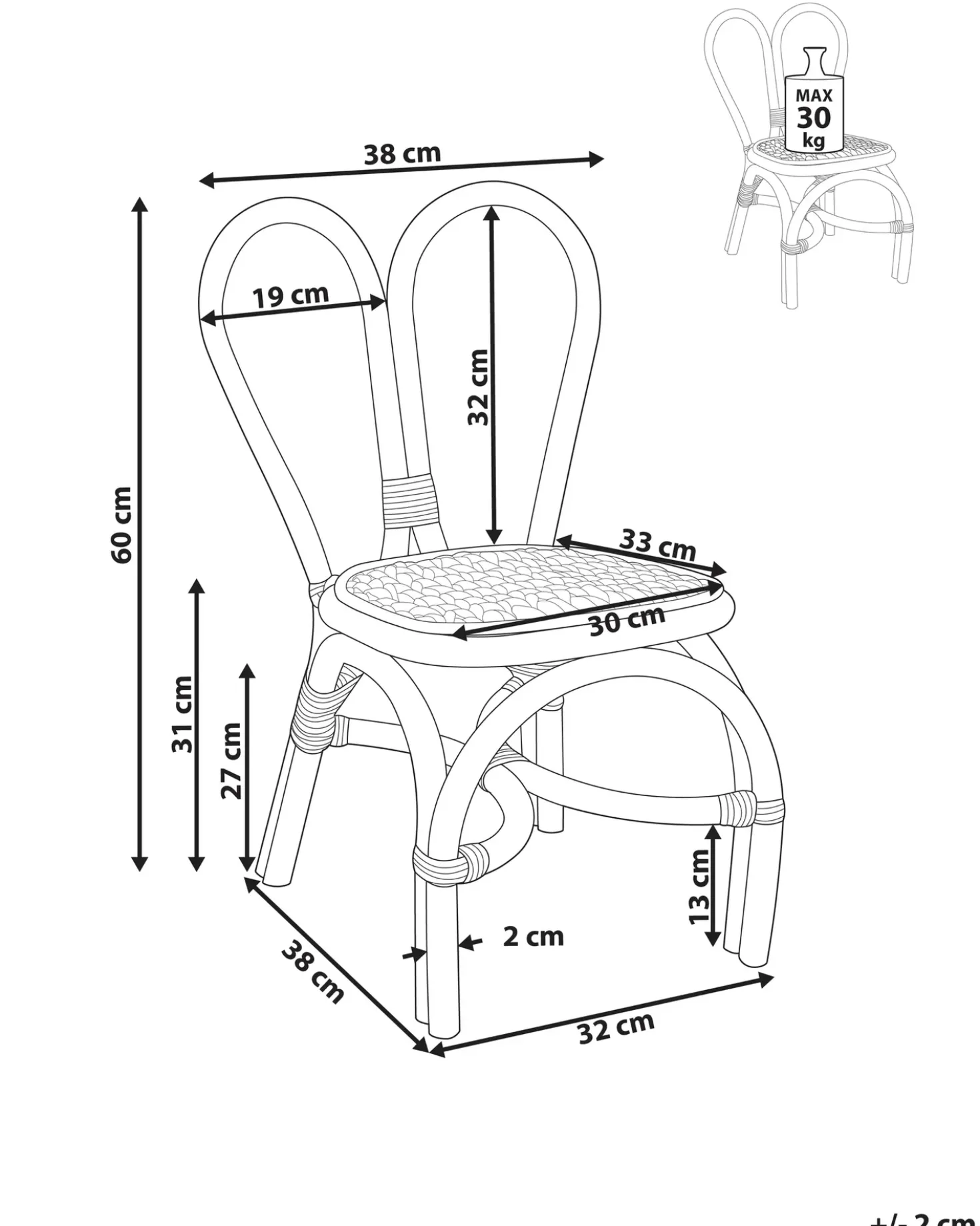 Sedia per Bambini DESIMI Rattan Viola