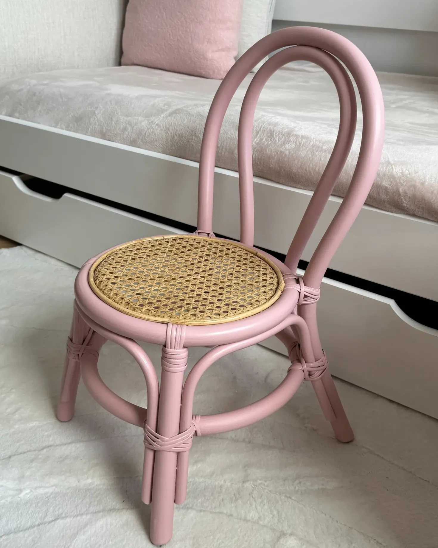 Sedia per Bambini KALIVIA Rattan Rosa