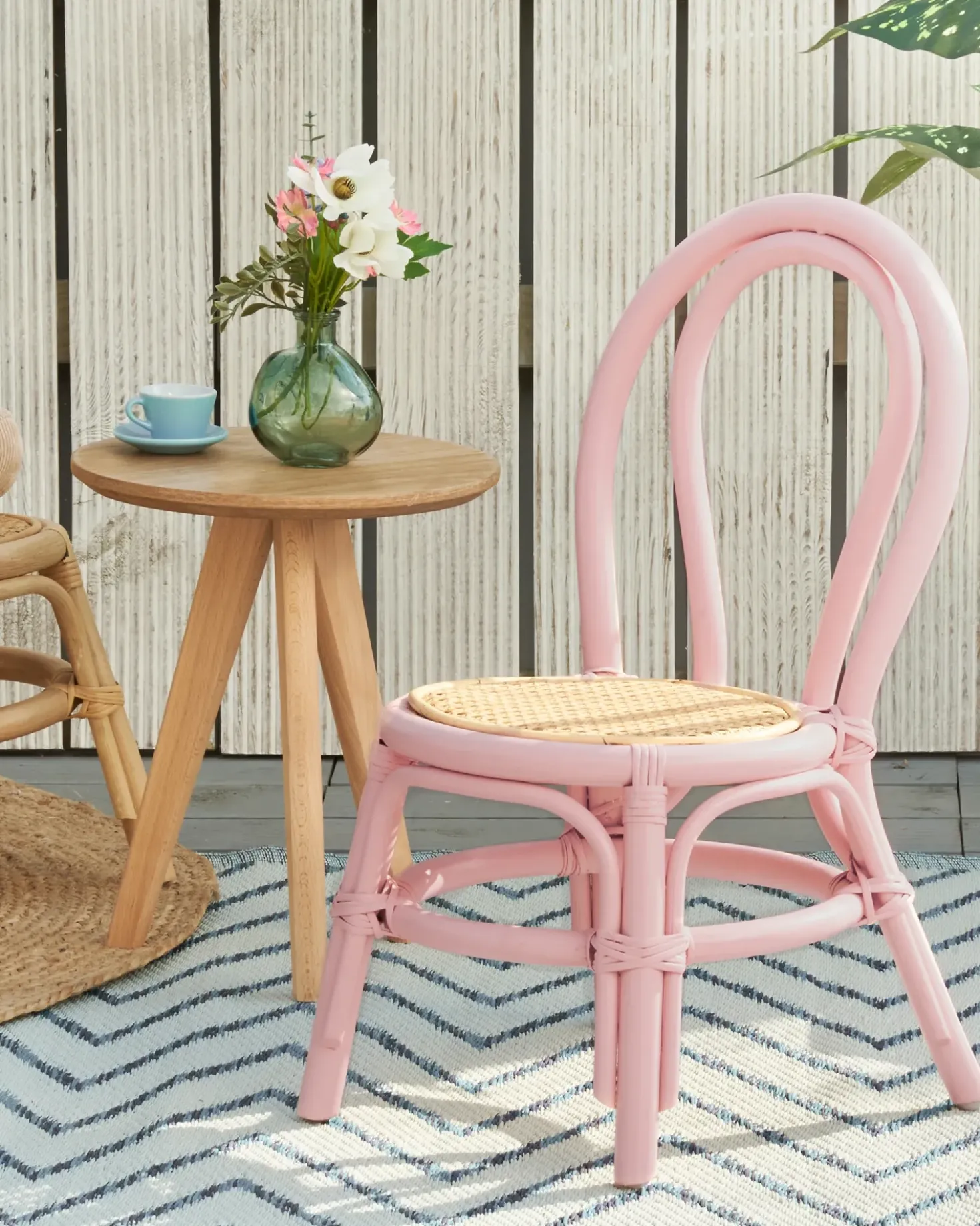 Sedia per Bambini KALIVIA Rattan Rosa