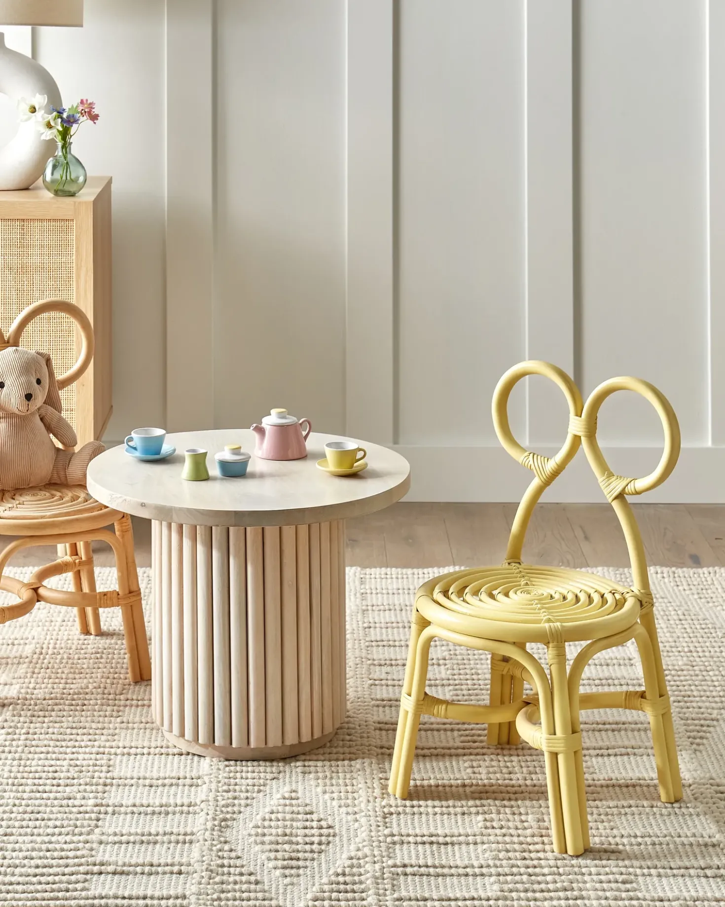 Sedia per Bambini MIRTIA Rattan Giallo