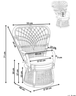 Sedia per Bambini TEMENI Rattan Naturale