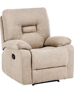 Sedia reclinabile BERGEN Poggiapiedi a scomparsa Tessuto Beige