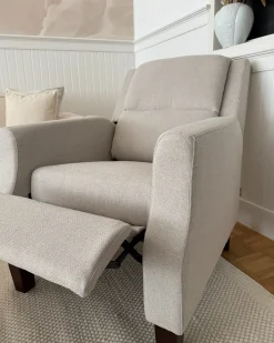 Sedia reclinabile EGERSUND Poggiapiedi a scomparsa Tessuto Beige chiaro