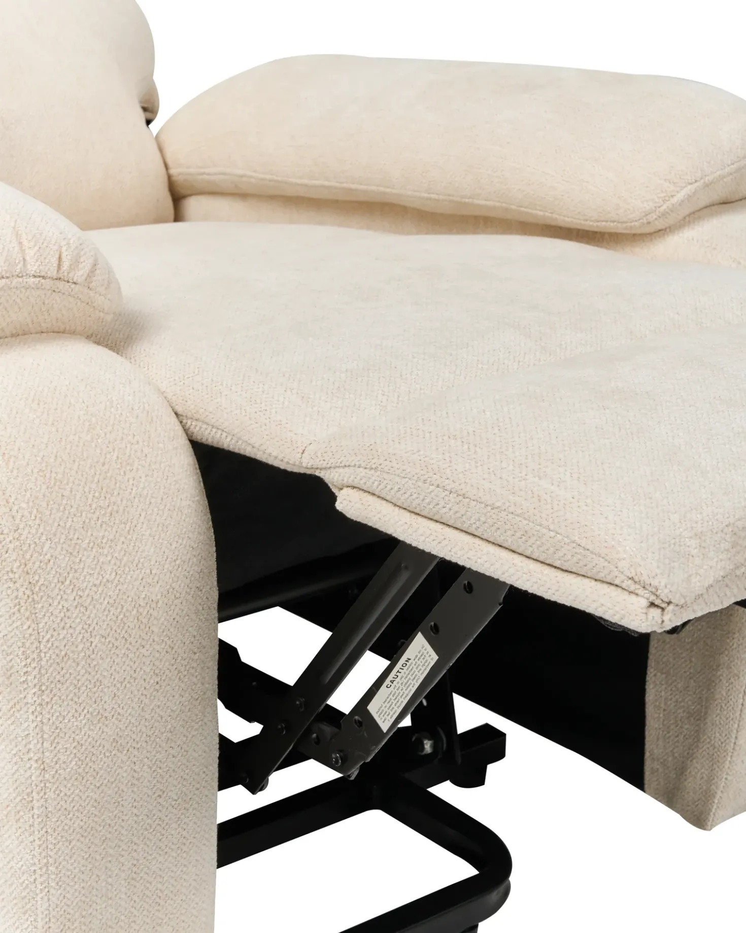 Sedia reclinabile elettrica RISE Poggiapiedi a scomparsa Tessuto Beige chiaro