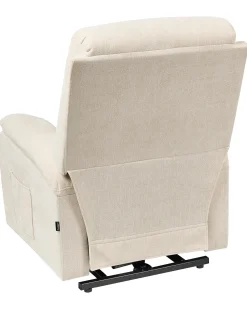 Sedia reclinabile elettrica RISE Poggiapiedi a scomparsa Tessuto Beige chiaro