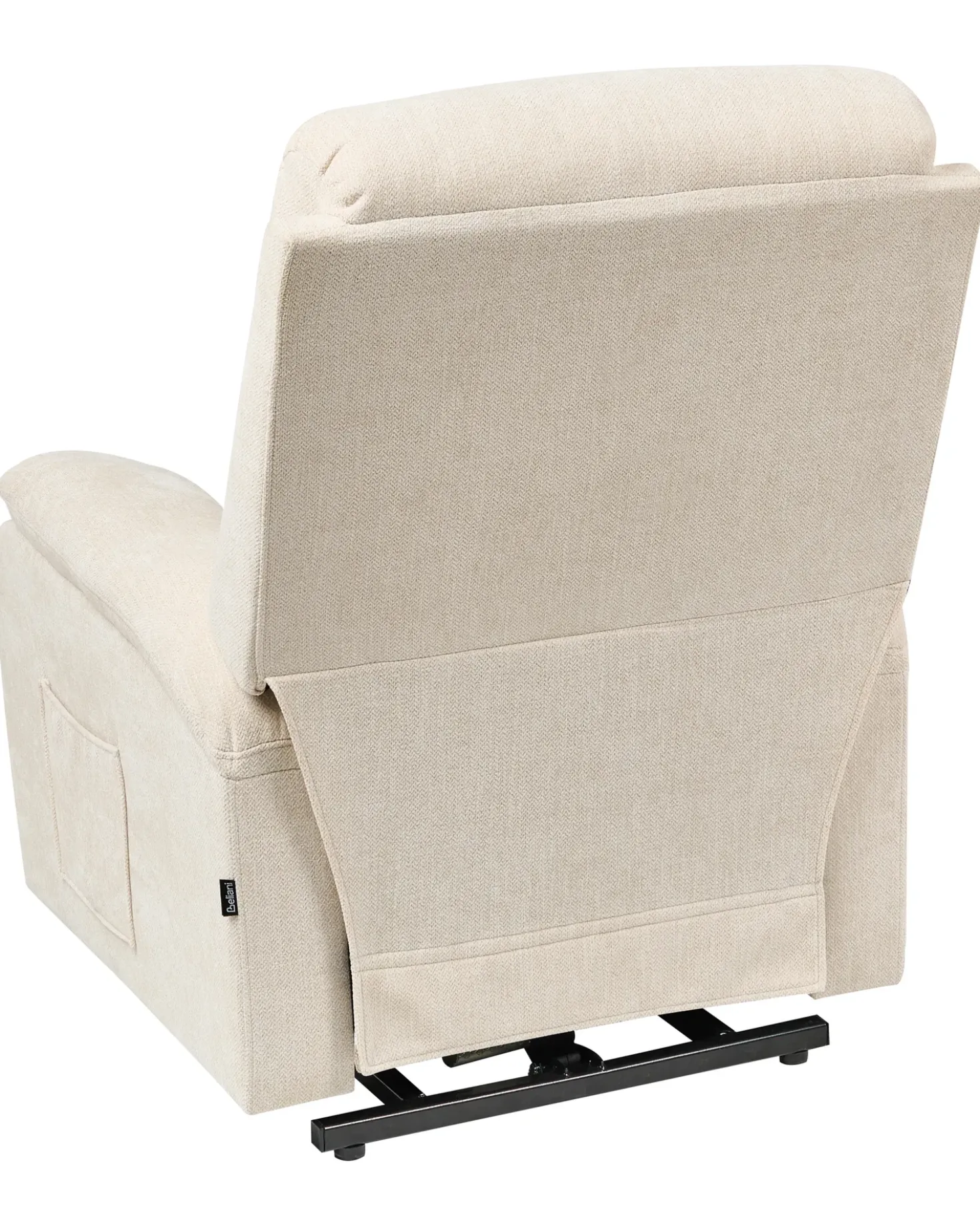 Sedia reclinabile elettrica RISE Poggiapiedi a scomparsa Tessuto Beige chiaro