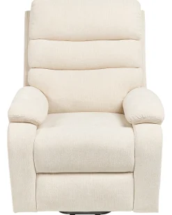 Sedia reclinabile elettrica RISE Poggiapiedi a scomparsa Tessuto Beige chiaro