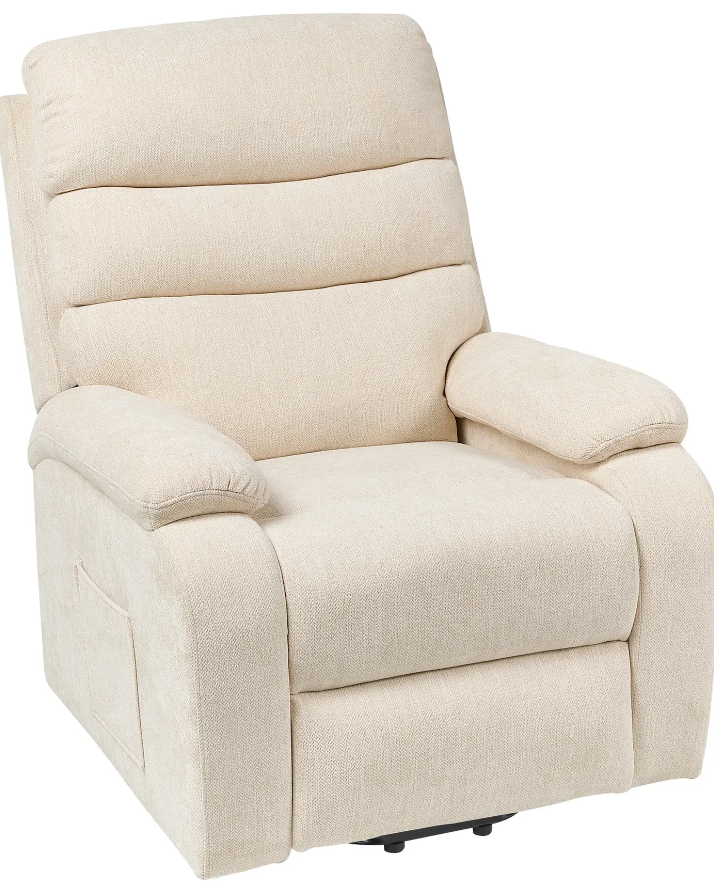 Sedia reclinabile elettrica RISE Poggiapiedi a scomparsa Tessuto Beige chiaro