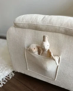 Sedia reclinabile elettrica RISE Poggiapiedi a scomparsa Tessuto Beige chiaro