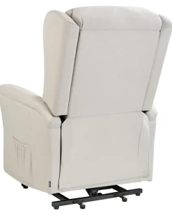 Sedia reclinabile elettrica ELEGY Poggiapiedi a scomparsa Velluto Beige chiaro
