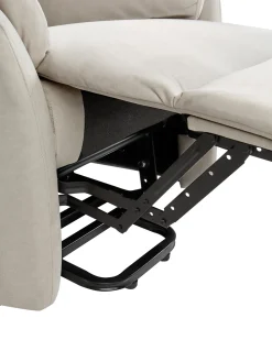 Sedia reclinabile elettrica ELEGY Poggiapiedi a scomparsa Velluto Beige chiaro