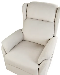 Sedia reclinabile elettrica ELEGY Poggiapiedi a scomparsa Velluto Beige chiaro