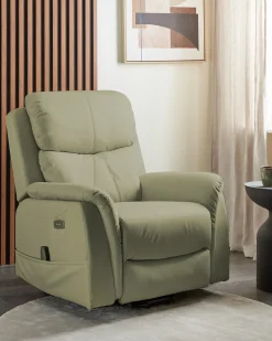 Sedia reclinabile elettrica GLORIE funzione massaggio Tessuto Verde