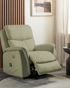 Sedia reclinabile elettrica GLORIE funzione massaggio Tessuto Verde