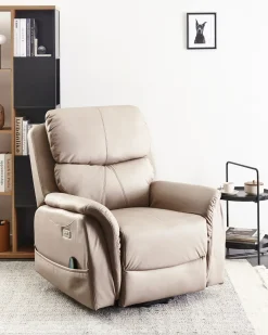Sedia reclinabile elettrica GLORIE funzione massaggio Tessuto Tortora