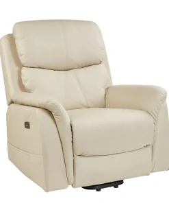 Sedia reclinabile elettrica GLORIE funzione massaggio Tessuto Beige chiaro