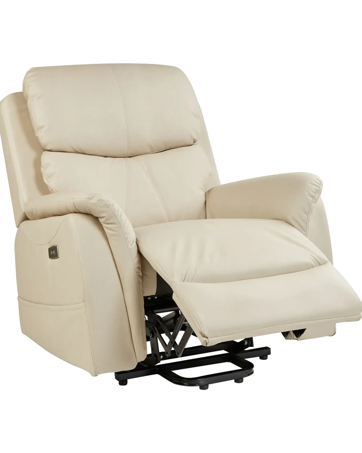 Sedia reclinabile elettrica GLORIE funzione massaggio Tessuto Beige chiaro