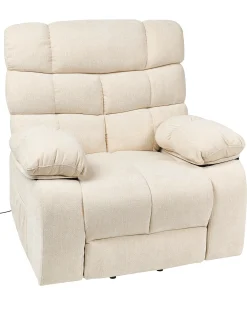Sedia reclinabile elettrica ARES Poggiapiedi a scomparsa Tessuto Beige chiaro
