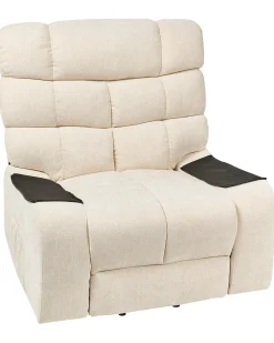 Sedia reclinabile elettrica ARES Poggiapiedi a scomparsa Tessuto Beige chiaro
