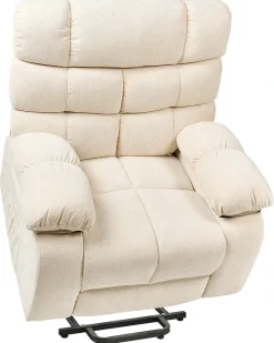 Sedia reclinabile elettrica ARES Poggiapiedi a scomparsa Tessuto Beige chiaro