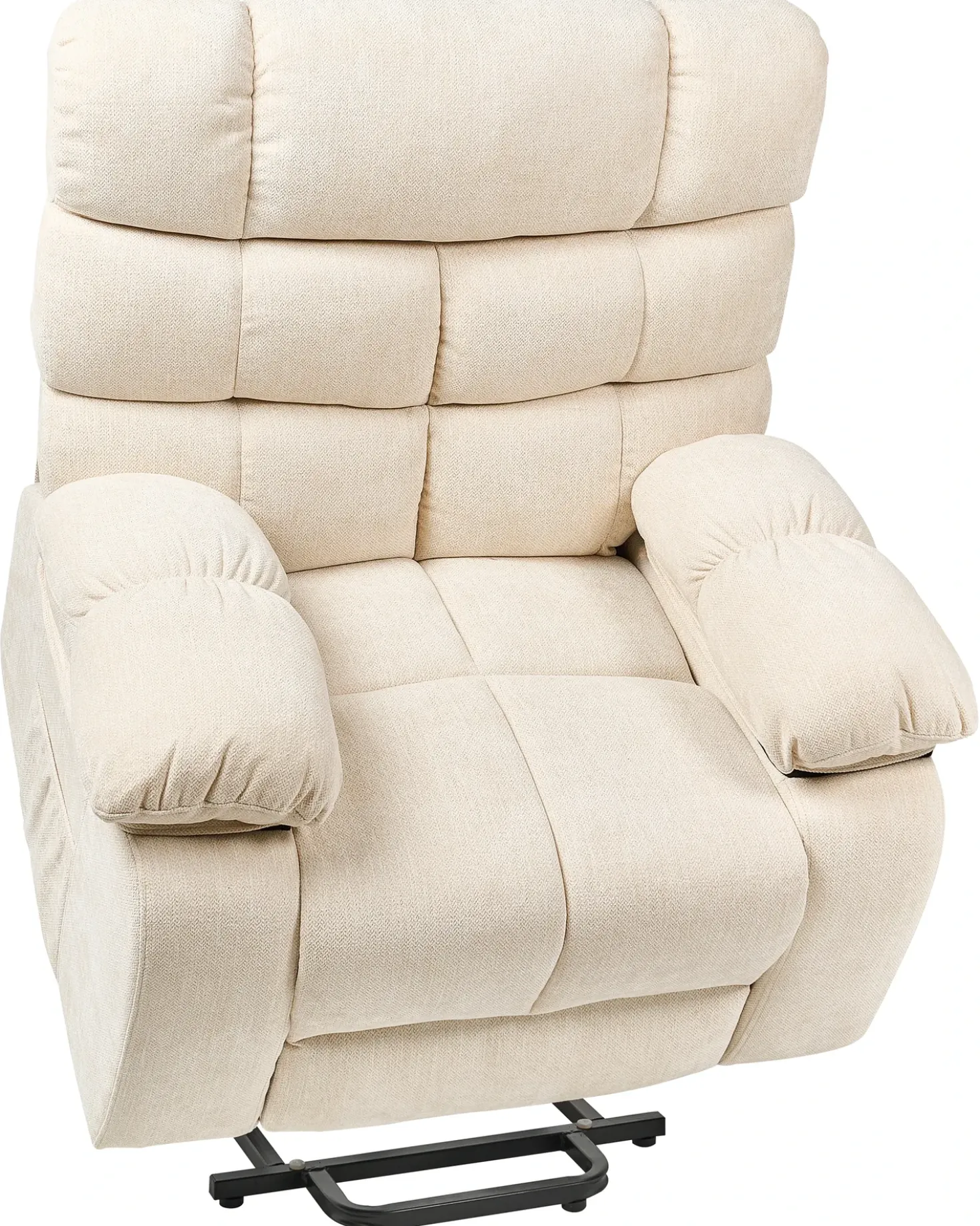 Sedia reclinabile elettrica ARES Poggiapiedi a scomparsa Tessuto Beige chiaro