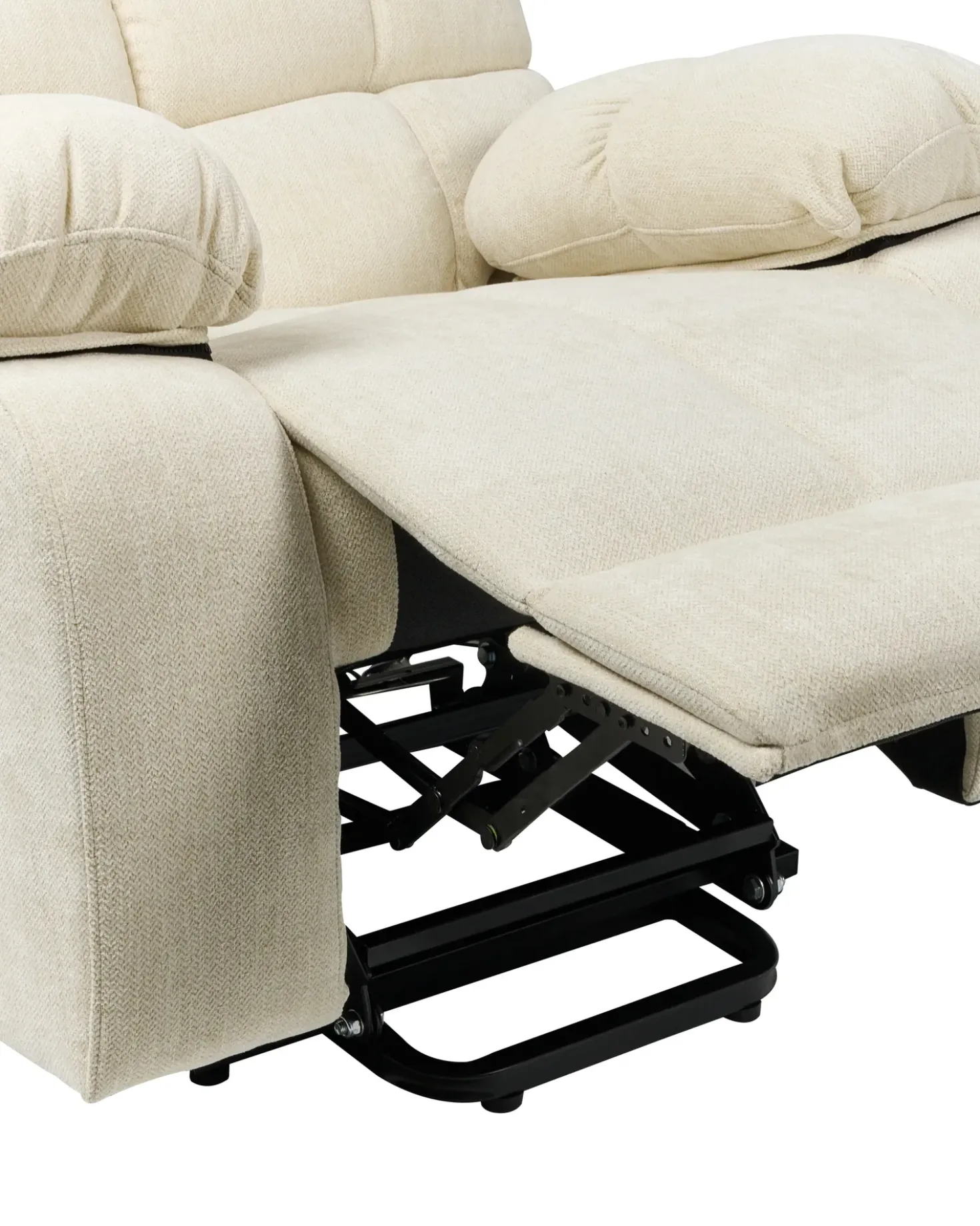 Sedia reclinabile elettrica ARES Poggiapiedi a scomparsa Tessuto Beige chiaro