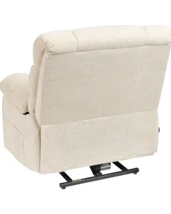 Sedia reclinabile elettrica ARES Poggiapiedi a scomparsa Tessuto Beige chiaro