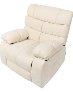 Sedia reclinabile elettrica ARES Poggiapiedi a scomparsa Tessuto Beige chiaro