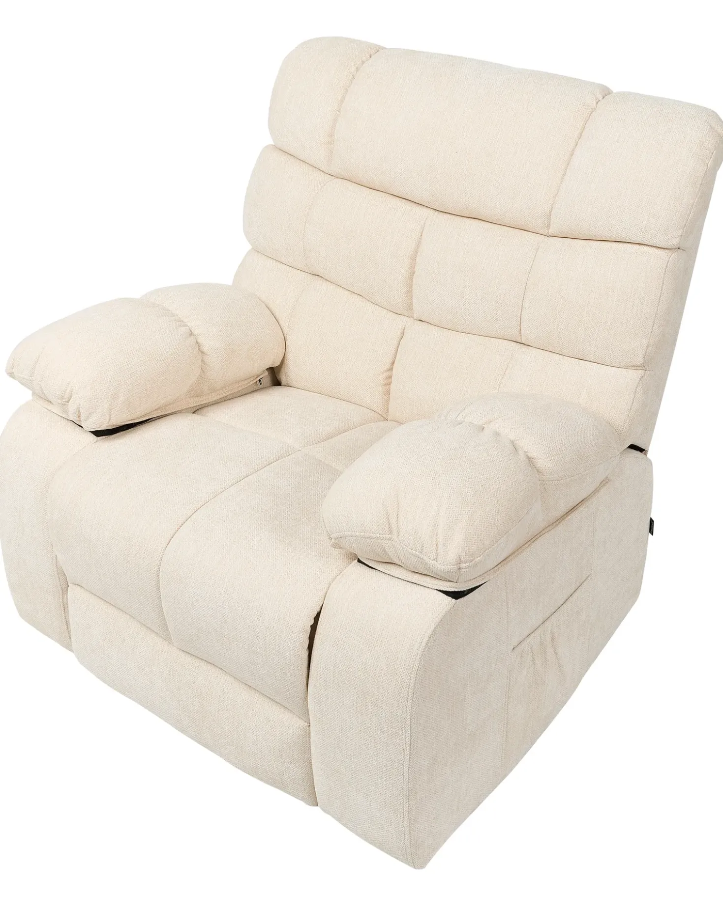 Sedia reclinabile elettrica ARES Poggiapiedi a scomparsa Tessuto Beige chiaro