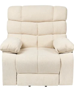 Sedia reclinabile elettrica ARES Poggiapiedi a scomparsa Tessuto Beige chiaro