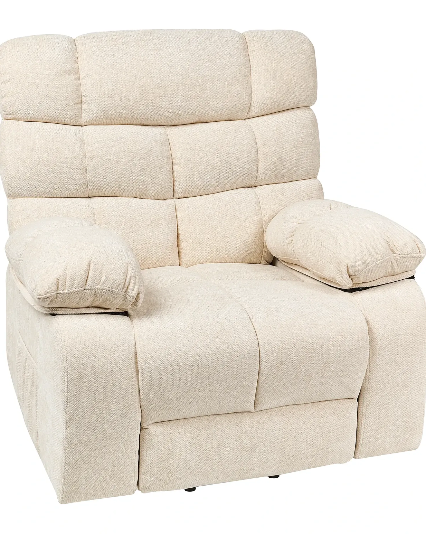 Sedia reclinabile elettrica ARES Poggiapiedi a scomparsa Tessuto Beige chiaro