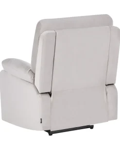 Sedia reclinabile elettrica BERGEN Poggiapiedi a scomparsa Velluto Beige chiaro