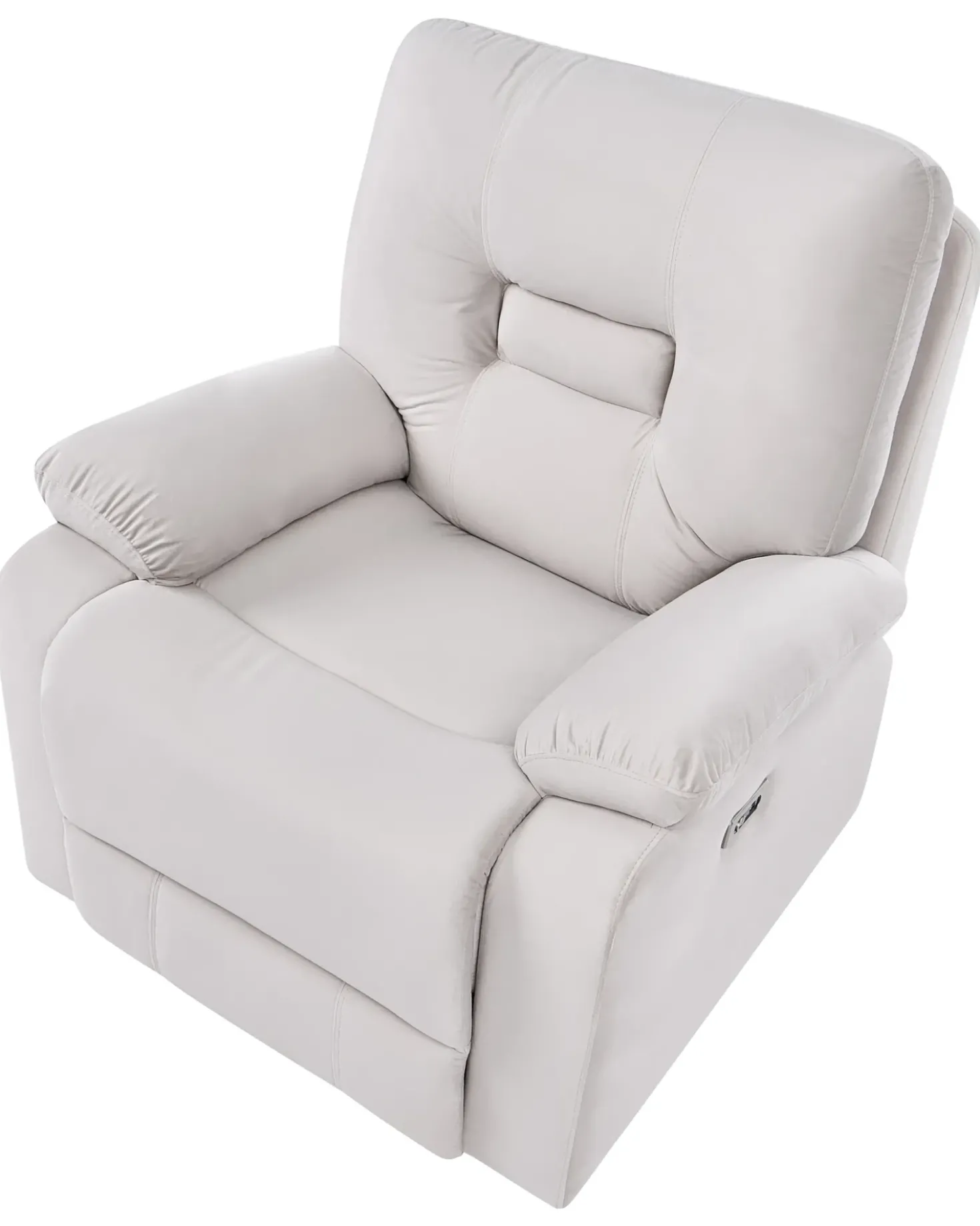 Sedia reclinabile elettrica BERGEN Poggiapiedi a scomparsa Velluto Beige chiaro