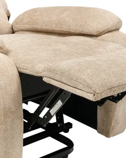 Sedia reclinabile elettrica RISE Poggiapiedi a scomparsa Tessuto Beige
