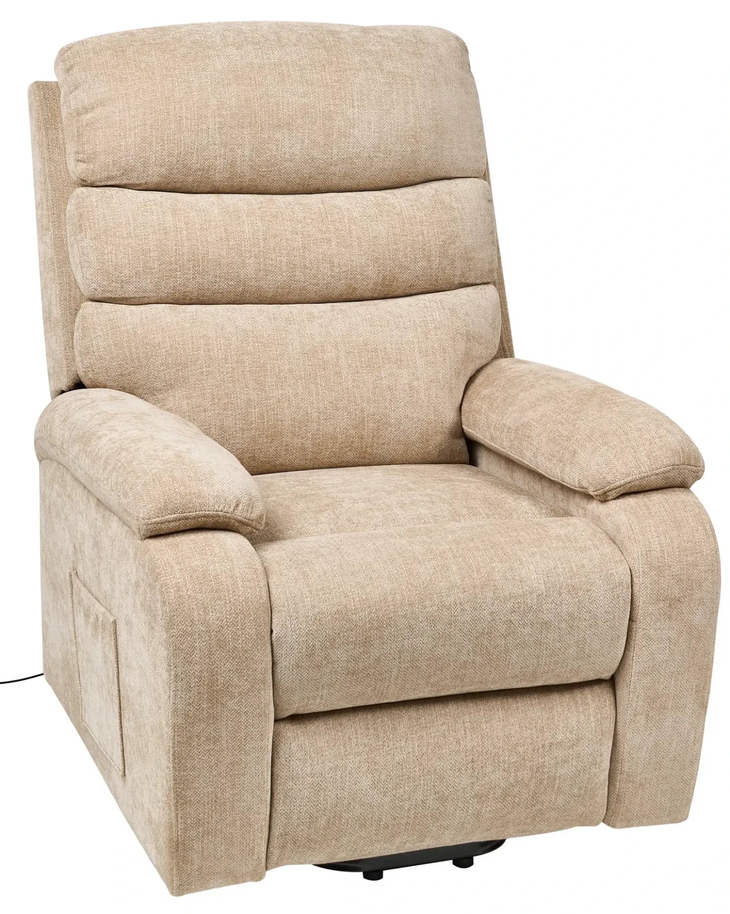 Sedia reclinabile elettrica RISE Poggiapiedi a scomparsa Tessuto Beige