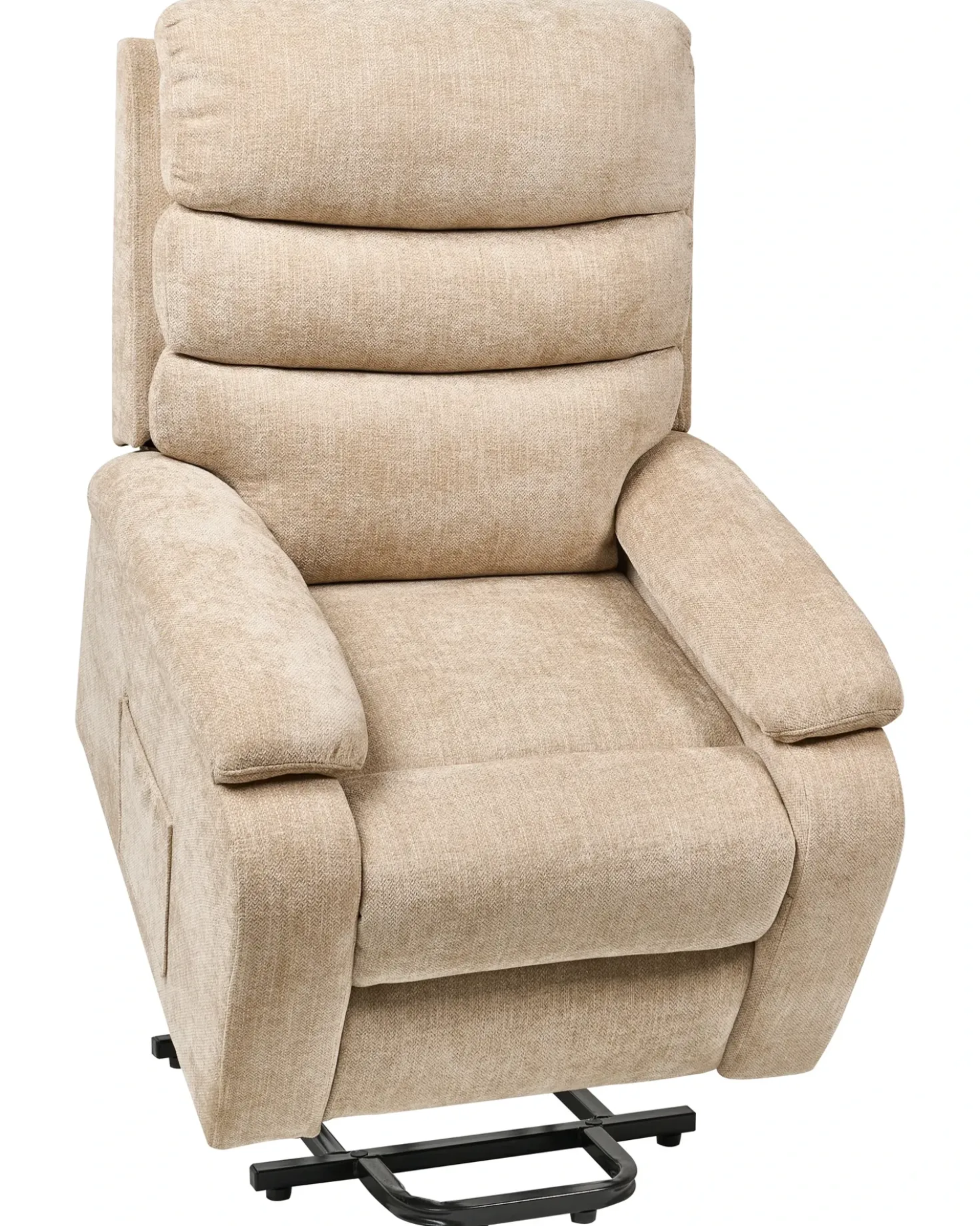 Sedia reclinabile elettrica RISE Poggiapiedi a scomparsa Tessuto Beige