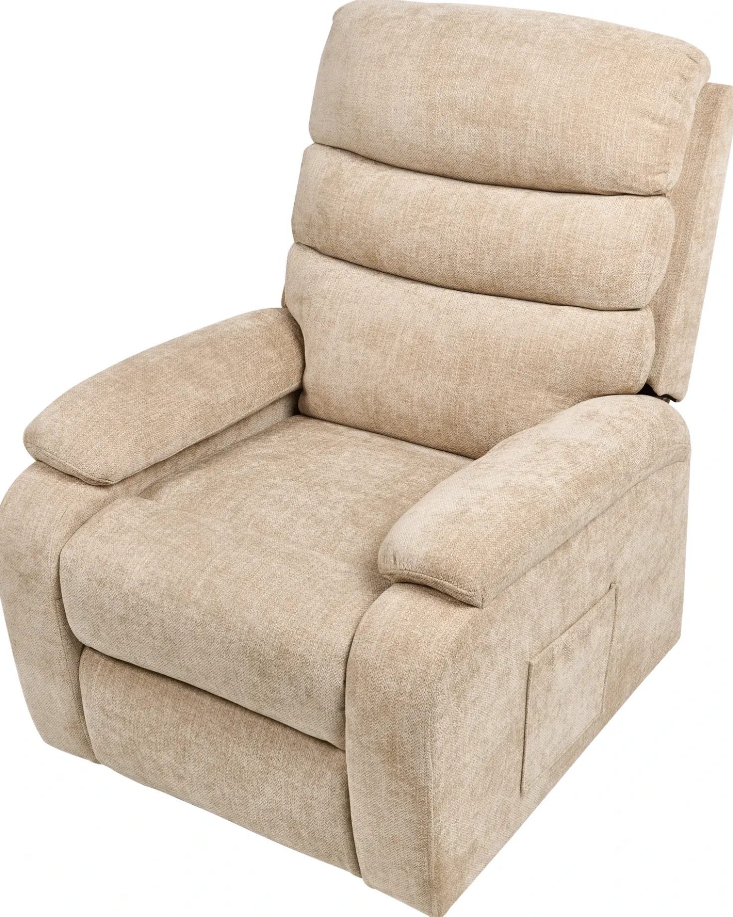 Sedia reclinabile elettrica RISE Poggiapiedi a scomparsa Tessuto Beige